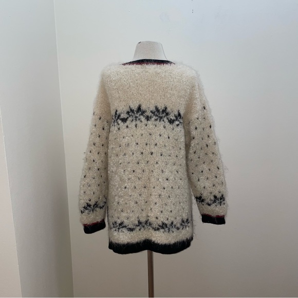 Vintage Jones NY Hand-Knit Mohair/Wool Fuzzy Cozy Cardigan Sweater Size Medium - Picture 4 of 14